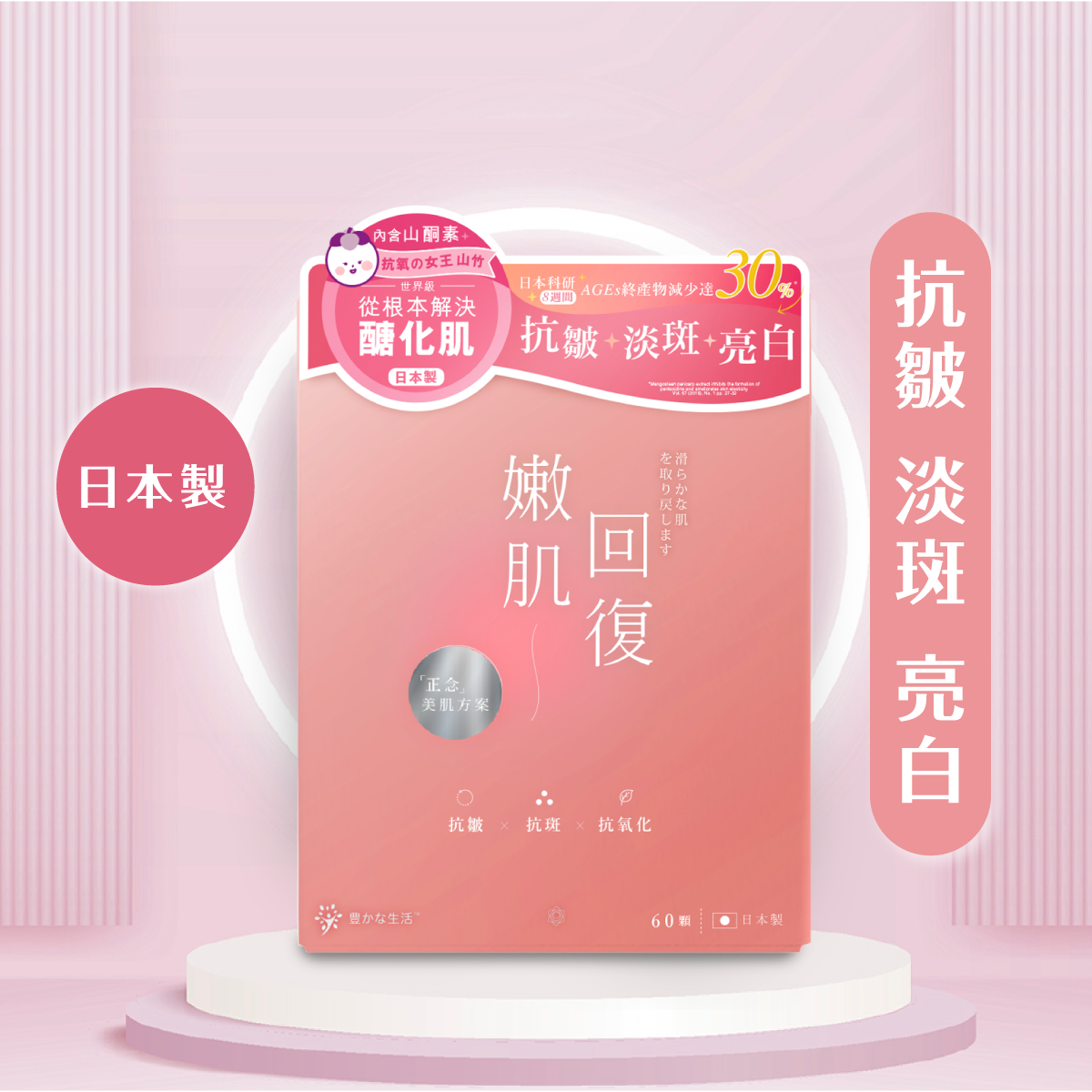 日本製 嫩肌回復抗醣透嫩肌丸 |抗皺淡斑亮白